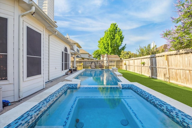 5206 Spring Oak Dr, Pasadena, TX 77505 - view of swimming pool featuring a pool with connected hot tub