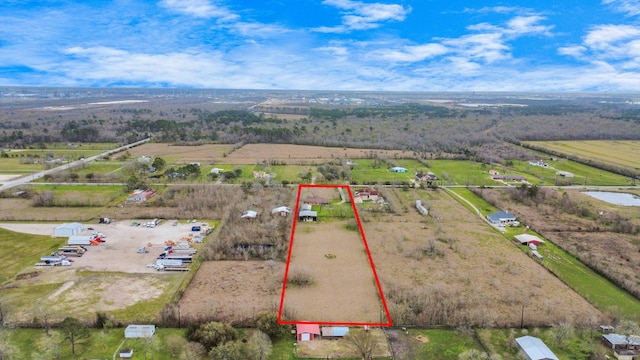 9731 Hadden Rd, Baytown, TX 77521 - aerial view of sparsely populated area featuring property parcel outlined