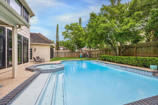 1602 Kelliwood Oaks Dr, Katy, TX 77450 - view of swimming pool featuring a fenced backyard and a pool with connected hot tub