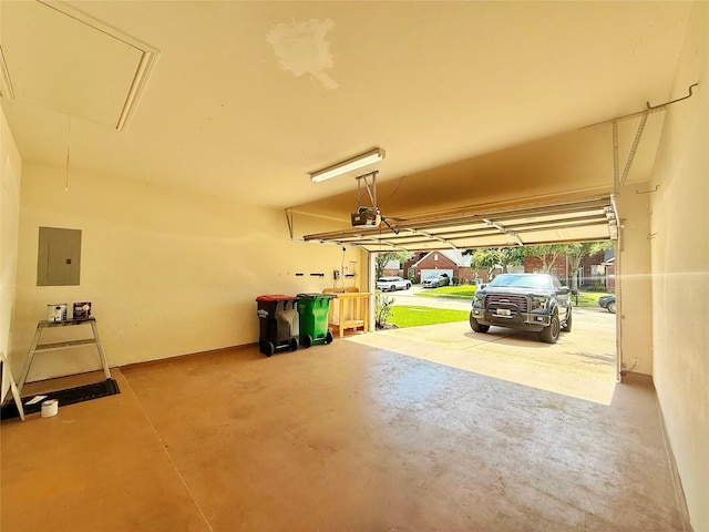 16322 E Amber Willow Trl, Cypress, TX 77433 - garage with a garage door opener and electric panel