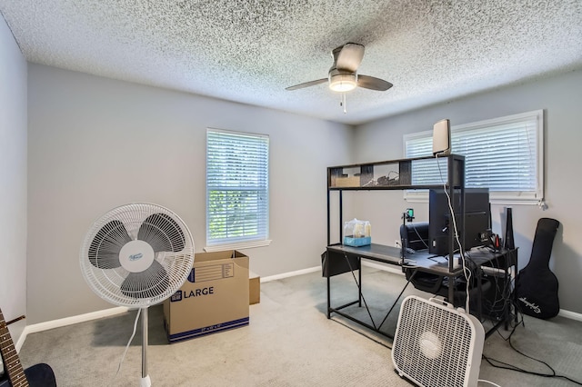 15335 Poplar Grove Dr, Houston, TX 77068 - carpeted office featuring a ceiling fan and baseboards