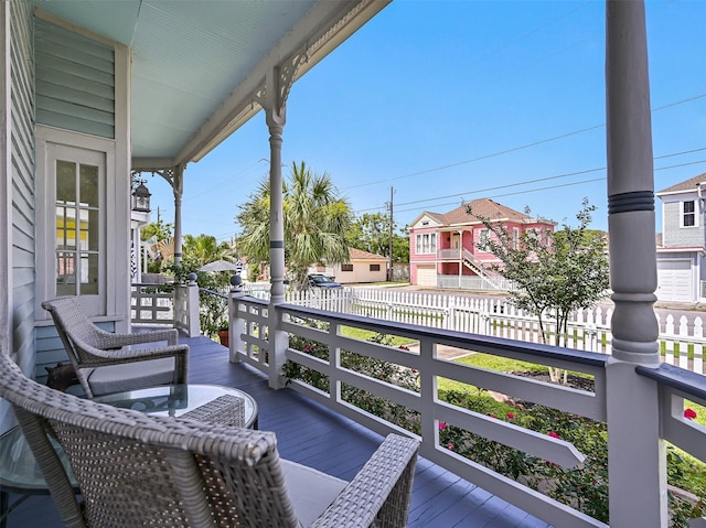 1515 24th St, Galveston, TX 77550 - balcony featuring a residential view and covered porch