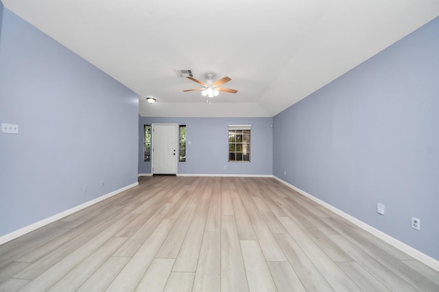 2323 Chalet Rd, Houston, TX 77038 - unfurnished room with ceiling fan, light wood-style floors, and baseboards