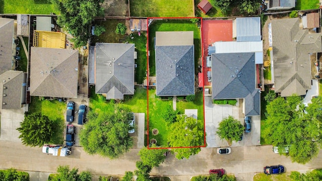 2323 Chalet Rd, Houston, TX 77038 - aerial perspective of suburban area with property parcel outlined