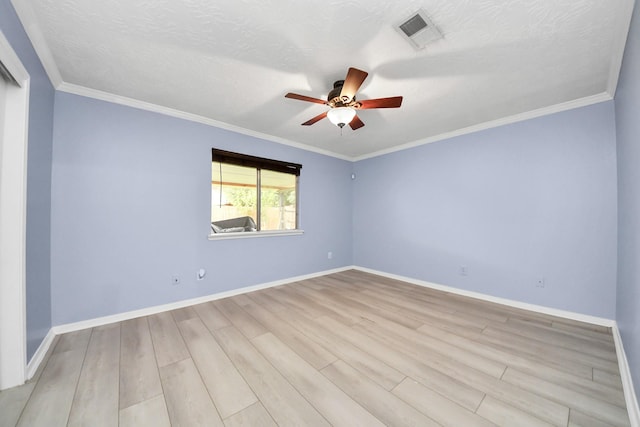2323 Chalet Rd, Houston, TX 77038 - spare room with ceiling fan, wood finished floors, baseboards, and ornamental molding