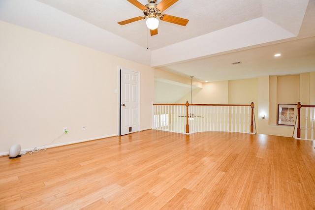1307 Remington Crest Dr, Houston, TX 77094 - spare room featuring ceiling fan, light wood-style flooring, and recessed lighting