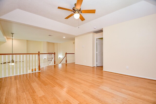 1307 Remington Crest Dr, Houston, TX 77094 - empty room with ceiling fan, light wood finished floors, and baseboards