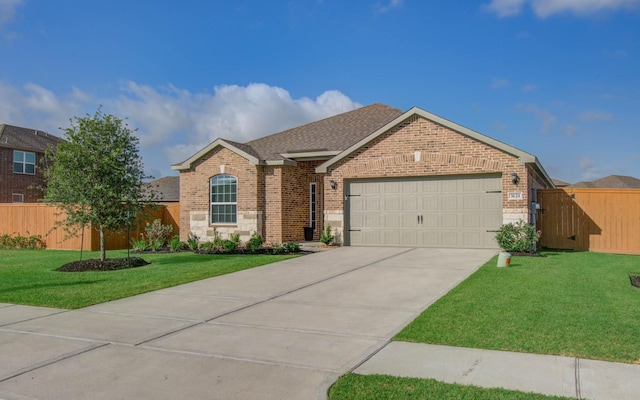 3121 Freeboard Dr, Texas City, TX 77510 - view of front facade featuring brick siding, an attached garage, concrete driveway, a gate, and roof with shingles