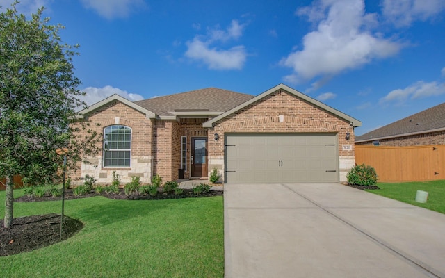 3121 Freeboard Dr, Texas City, TX 77510 - view of front of home with brick siding, an attached garage, driveway, and roof with shingles