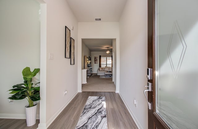 3121 Freeboard Dr, Texas City, TX 77510 - hall with wood finished floors and baseboards