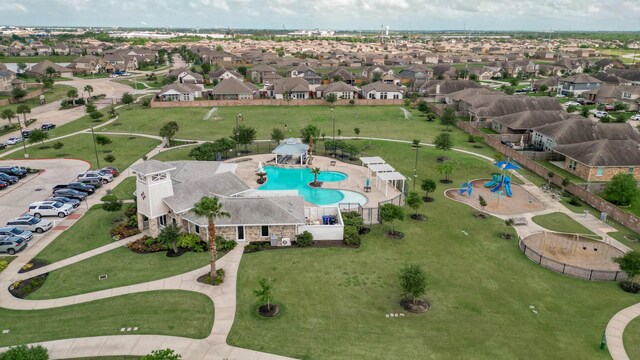 3121 Freeboard Dr, Texas City, TX 77510 - aerial view of residential area with a pool area