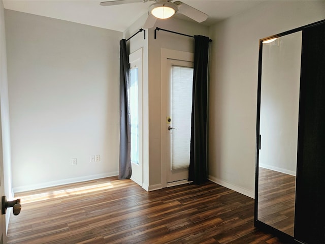 3818 Hazard St, Houston, TX 77098 - spare room with ceiling fan, wood finished floors, and baseboards