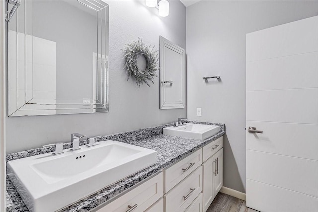 bathroom with double vanity