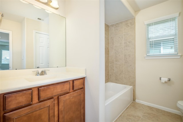 8919 Inglebrook Ln, Houston, TX 77083 - full bathroom with toilet, baseboards, and vanity