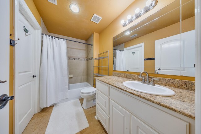8606 Argentina St, Jersey Village, TX 77040 - full bath with vanity, shower / bath combo with shower curtain, and toilet