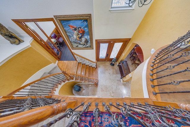 8606 Argentina St, Jersey Village, TX 77040 - staircase featuring a high ceiling