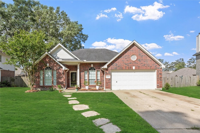 15703 W Astern Dr, Crosby, TX 77532 - view of front of home featuring an attached garage, driveway, and brick siding