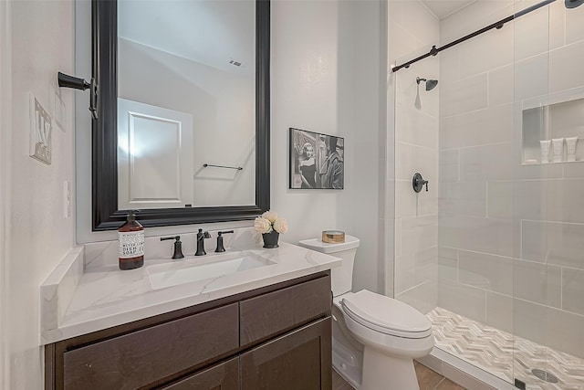 10615 Painted Crescent Ct, Cypress, TX 77433 - full bathroom featuring toilet, tiled shower, and vanity