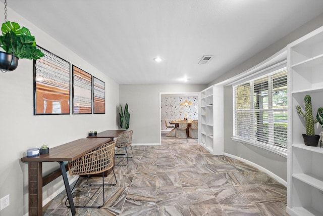 234 Willowbend St, Huntsville, TX 77320 - office area with baseboards and recessed lighting