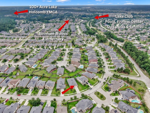 31766 Chapel Rock Ln, Spring, TX 77386 - aerial view of property and surrounding area featuring nearby suburban area
