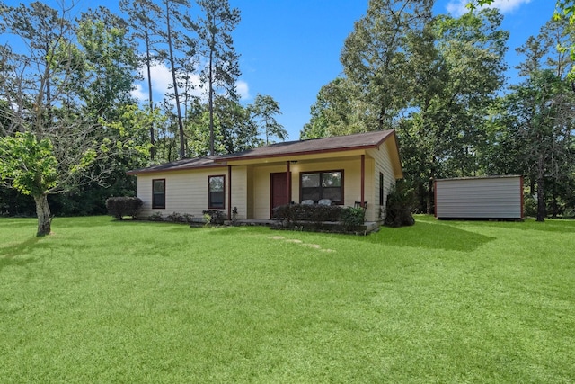 185 Rustic Way, Livingston, TX 77351 - view of front of property featuring a front lawn