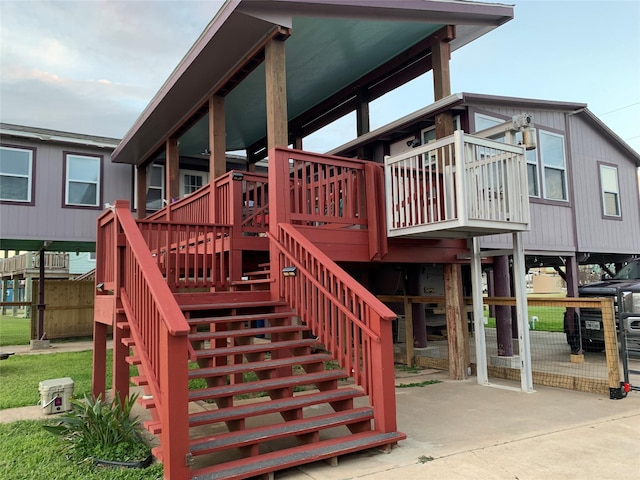 142 Seagull, Sargent, TX 77414 - deck featuring stairway