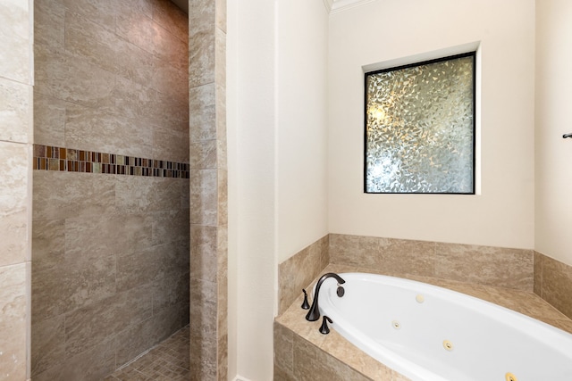 32 Evangeline Blvd, Conroe, TX 77304 - bathroom with a whirlpool tub and tiled shower