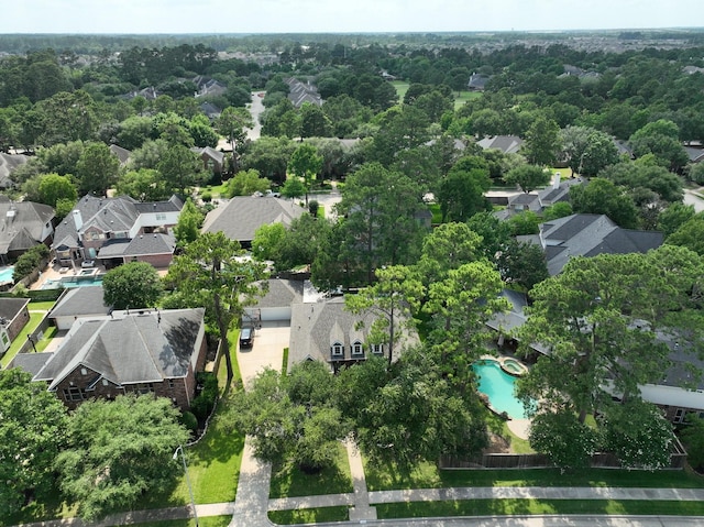 1459 Hatchmere Pl, Spring, TX 77379 - aerial perspective of suburban area featuring a pool area
