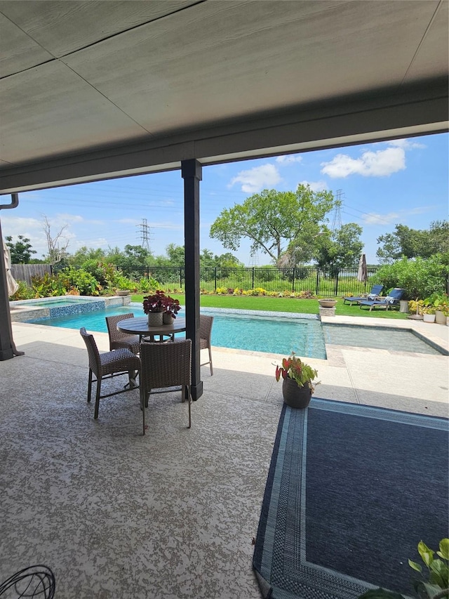 1013 Goose Creek St, Webster, TX 77598 - view of swimming pool with a patio and a fenced backyard