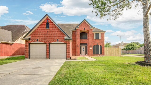 10900 Spruce Dr N, La Porte, TX 77571 - traditional-style home featuring concrete driveway, brick siding, and roof with shingles