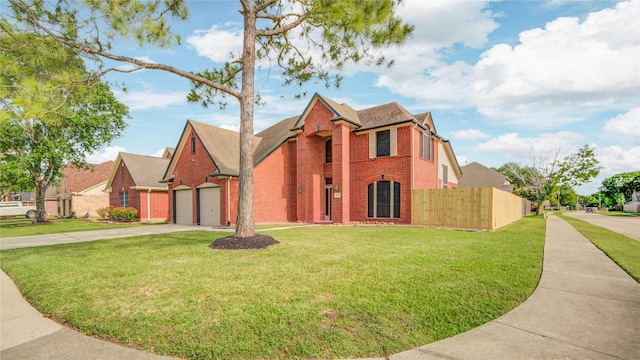 10900 Spruce Dr N, La Porte, TX 77571 - view of front facade with brick siding, driveway, a shingled roof, and an attached garage