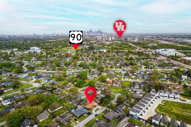 5402 Tallow Ln, Houston, TX 77021 - aerial view of property's location with nearby urban area