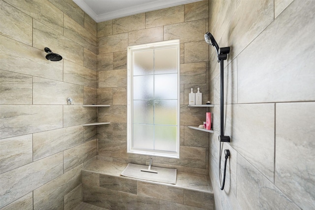 3785 County Road 405, Anderson, TX 77830 - full bath with a tile shower and crown molding