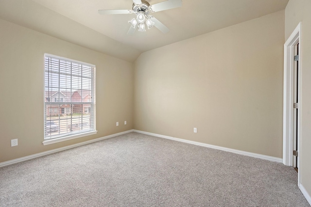 1001 Krenek Tap Rd Unit 1501, College Station, TX 77840 - unfurnished room featuring carpet floors, a ceiling fan, baseboards, and lofted ceiling