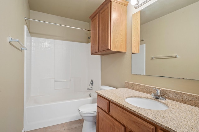 1001 Krenek Tap Rd Unit 1501, College Station, TX 77840 - full bath featuring toilet, tile patterned floors, vanity, and tub / shower combination