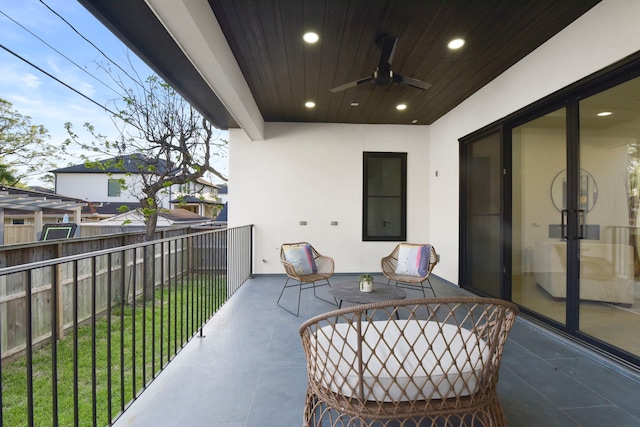5115 Maple St, Houston, TX 77401 - balcony featuring ceiling fan