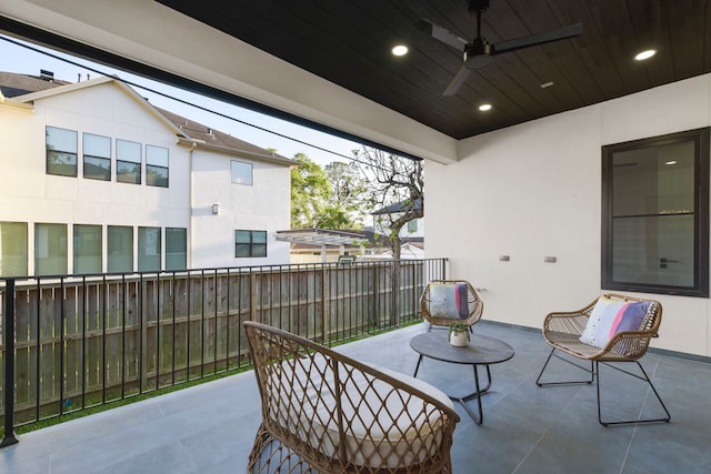 5115 Maple St, Houston, TX 77401 - view of patio / terrace with a ceiling fan and fence