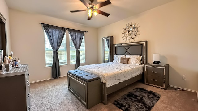22614 Rosy Heights Trl, Tomball, TX 77377 - bedroom with carpet flooring, ceiling fan, and baseboards