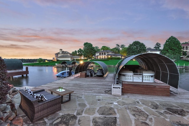 11872 Seashell Cir, Montgomery, TX 77356 - dock with a water view and an outdoor kitchen