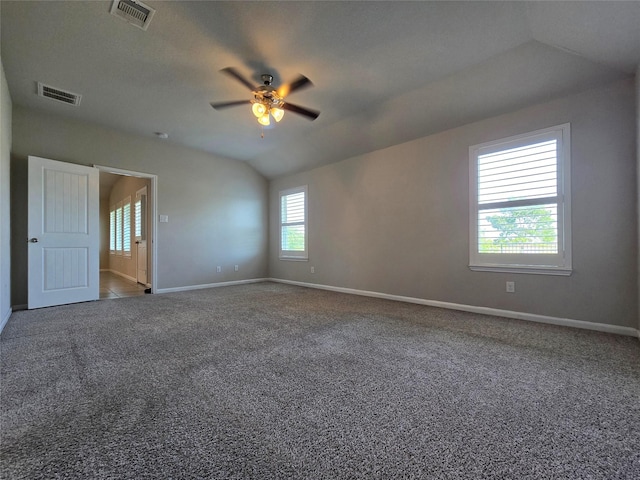 18411 Pelham Hollow Trl, Richmond, TX 77407 - carpeted spare room featuring lofted ceiling, ceiling fan, and baseboards