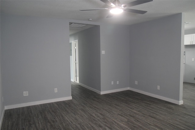 1115 W 4th St, Freeport, TX 77541 - spare room with ceiling fan and dark wood-style flooring