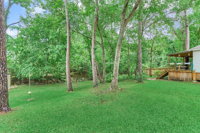 view of yard featuring stairway