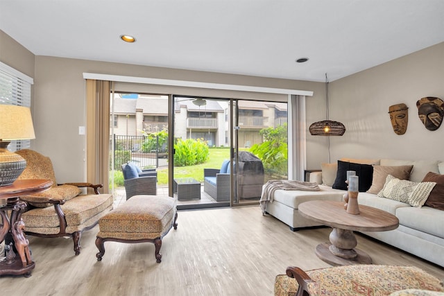 12900 Walden Rd Unit 715G, Montgomery, TX 77356 - living room with wood finished floors and recessed lighting