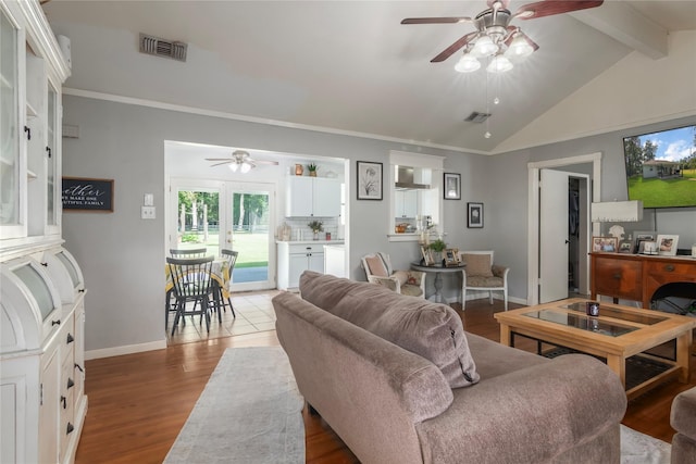 79 E Pine Dr, Huffman, TX 77336 - living area with a ceiling fan, wood finished floors, and baseboards