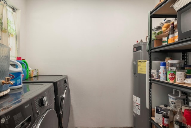 79 E Pine Dr, Huffman, TX 77336 - laundry room featuring washing machine and dryer and water heater
