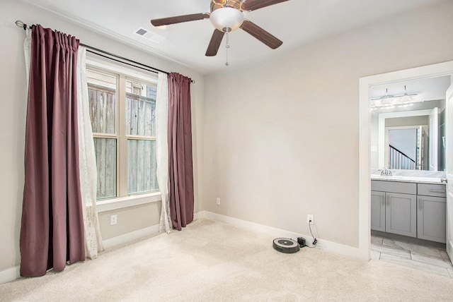 2422 Maufferd, Houston, TX 77009 - empty room featuring light colored carpet and ceiling fan