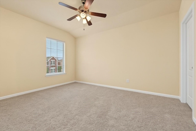 1774 Aden Dr, Houston, TX 77003 - unfurnished bedroom with carpet, baseboards, vaulted ceiling, and a ceiling fan