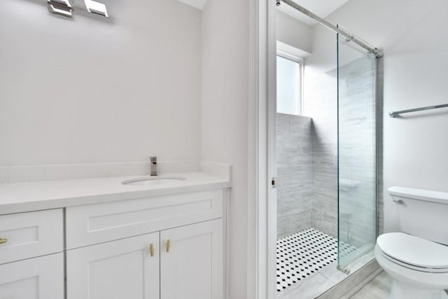 7607 Bankside Dr, Houston, TX 77071 - full bath with a stall shower, toilet, and vanity