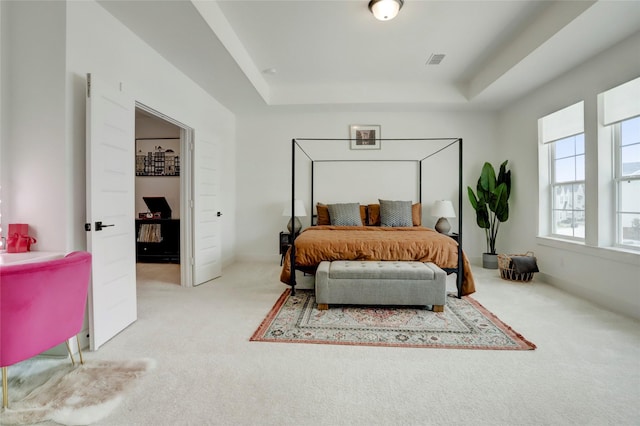 3124 Somerset Levens Ln, Houston, TX 77055 - bedroom with carpet and a tray ceiling