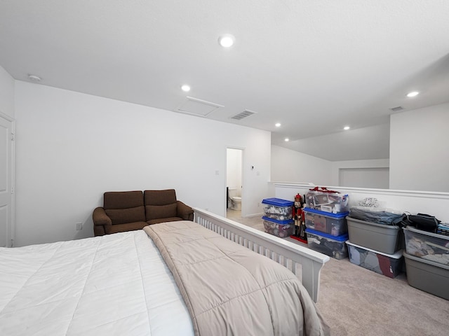 18925 Lazzaro Springs Dr, New Caney, TX 77357 - bedroom featuring carpet flooring, recessed lighting, and attic access